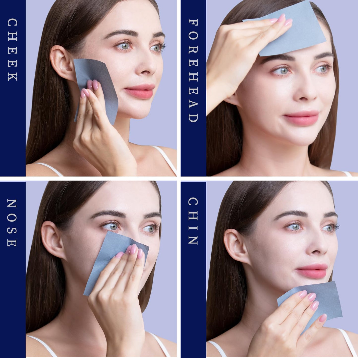 Teenitor Blotting Paper for Oily Skin, 200 Sheets Natural Bamboo Charcoal Oil Blotting Sheets for Face, Oil Absorbing Sheets Cosmetic Blotting Paper for Wen Women, Oil Control Film, Large 7cm x 10cm