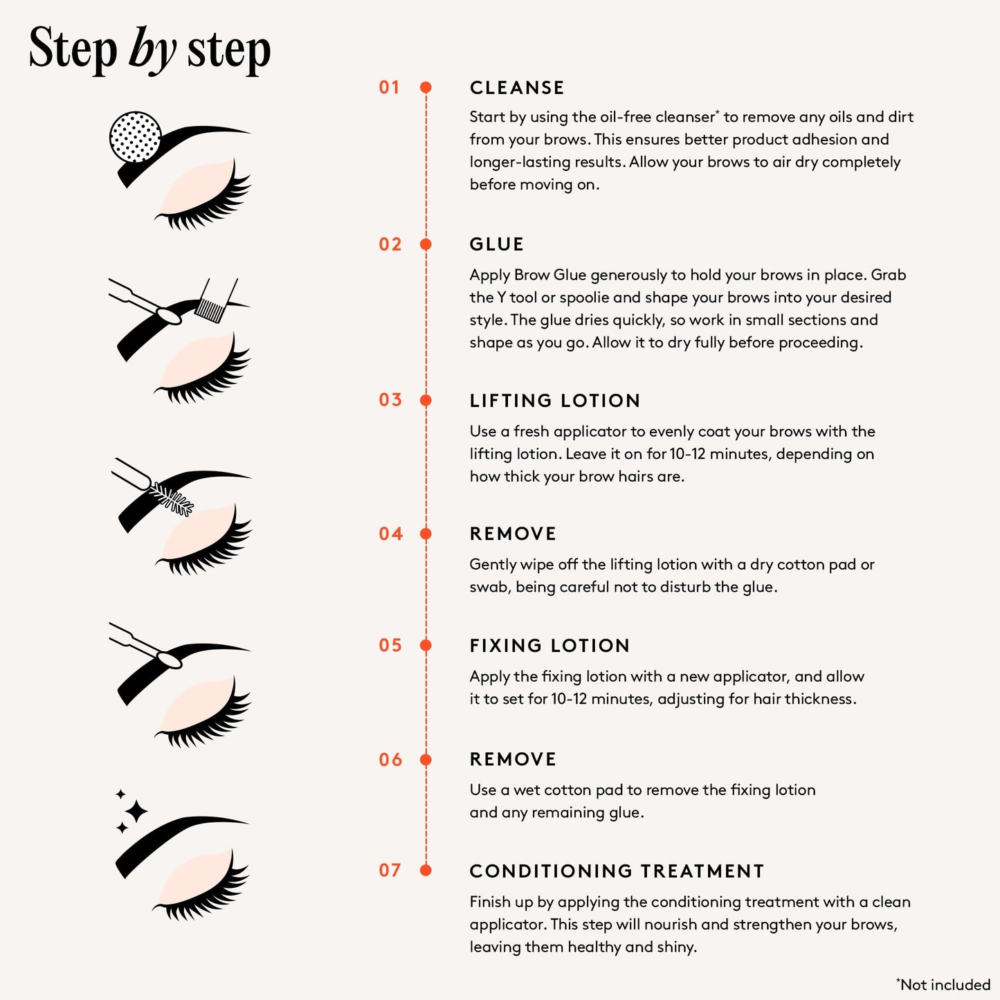 MYLEE Mylee Brow Wow Lamination Kit – Eyebrow Lamination Kit for Fuller, Fluffier, Defined Brows – 3 Applications – 4-Step System with Glue, Lifting, Fixing & Conditioning – Vegan & Cruelty-Free