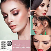EONFAVE Magnetic Eyelashes Natural Look - Magnetic Lashes No Glue or Eyeliner Needed - Magnetic False Eyelashes with Applicator - Natural Look Reusable Magnetic Eyelashes - Easy to Wear and Remove