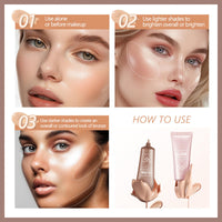 SHEBEEDO Natural Glow Illuminator Glotion,True Match Natural Glow Enhancer,Bronzing Drops Makeup Highlighter For Radiant,Hydrating Moisturizing Highlighter Lightweight Base For Face & Body,Medium