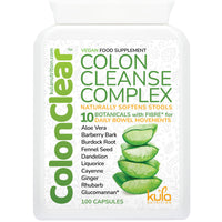 Kula Nutrition ColonClear – Colon Cleanse Detox - Natural Laxative and Stool Softener for Constipation Relief for Adults – Everyday Herbal Formula with Aloe Vera and Fibre for Regular Bowel Movements - 100 Capsules