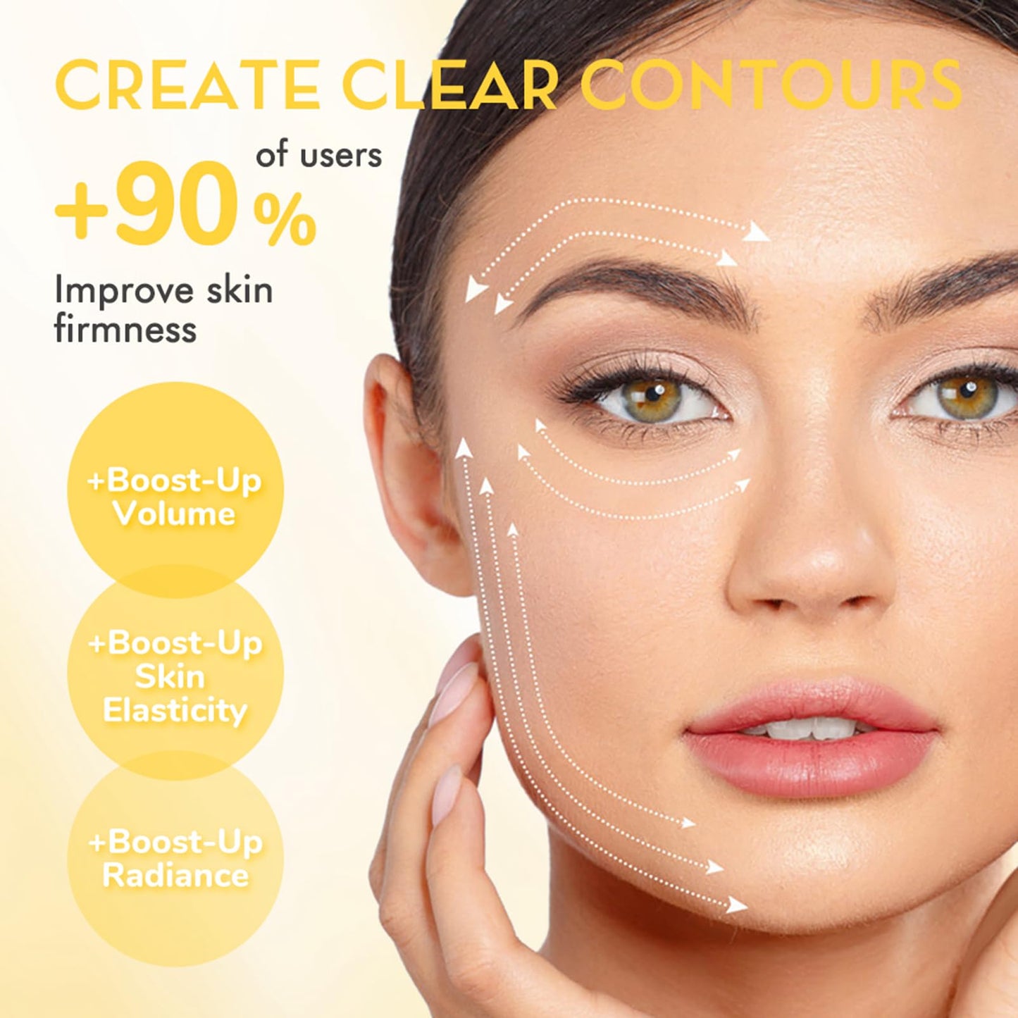 Fashion Base Deep Collagen Retinol Tension Boost Up Mask Set, 4PCS Deep Collagen Face Tightening and Lifting Mask for V-Line,Smile Line & Forehead Wrinkles, Korean Skin Care