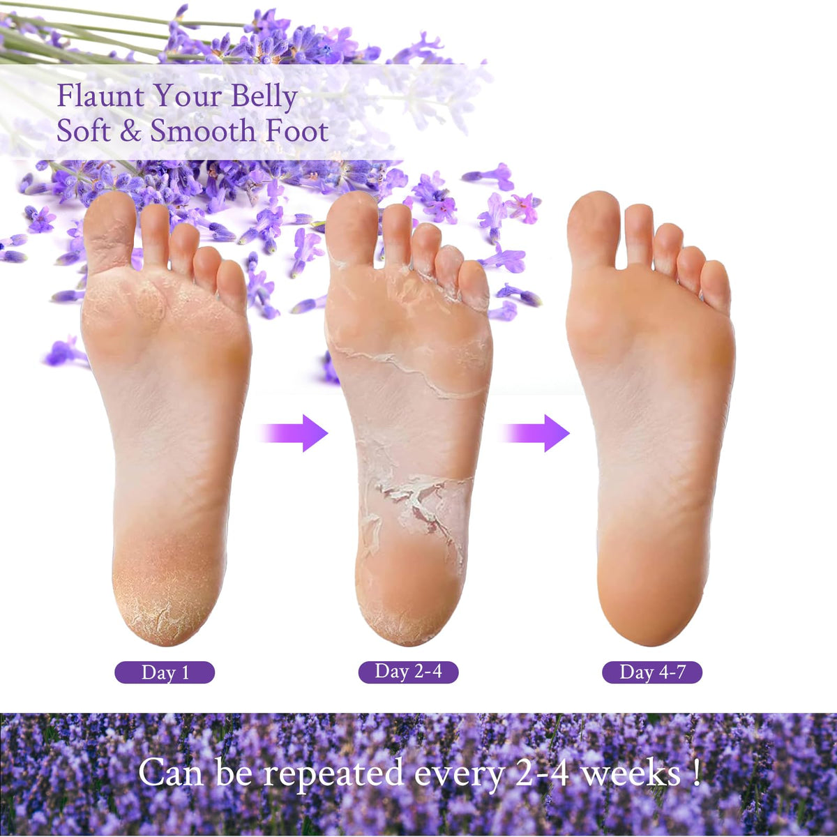 MADGININE 6 Pairs Lavender Foot Mask Socks Sets,Foot Peel Mask for Hard Skin,Exfoliating Foot Peel Mask,Foot Peel Mask,Feet Peeling Mask,(Suitable for Cracked Heels,Dead Skin and Dry Skin)