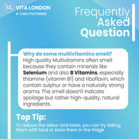 VL Vita London Vita London A-Z Multivitamins for Men & Women – 22 Essential Active Vitamins & Minerals with Iron – High Strength Daily Supplement – 120 Tablets – UK Made, Vegetarian