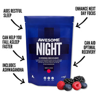 Ben Coomber Awesome Supplements - Sleep Supplement - Night Recovery Berry Flavor, 270g