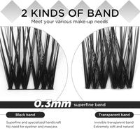 LASHVIEW Cluster Lashes,DIY Eyelash Extension 3D Extended Natural Look Reusable Glue Bonded Black Super Thin Band 24 Lash Clusters(0.07 12mm Black Band-CRISS CROSS)