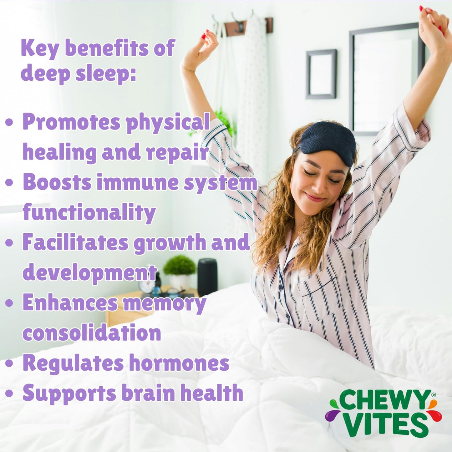 Chewy Vites Adult Gummies Night Support 60 Gummy Vitamins |with 5-HTP,Magnesium, Theanine, Chamomile & Lavender | Non-Melatonin | Herbal Night Support |1 Months Supply | Berry Flavour