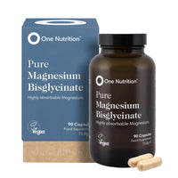 Pure Magnesium Bisglycinate by One Nutrition | High Absorption Magnesium for Sleep, Stress, Heart & Energy Support | 700mg per Capsule | 90 Capsules | 2-Month Supply