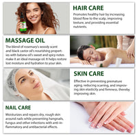 Bibonse 3 in 1 Rosemary Oil for Hair Growth, 100% Natural Hair Growth Oil with Rosemary, Jamaican Black Castor and Batana Oil, Promotes Hair Regrowth, Nourishes Scalp, Hair Loss Treatment, 2.02 fl.Oz