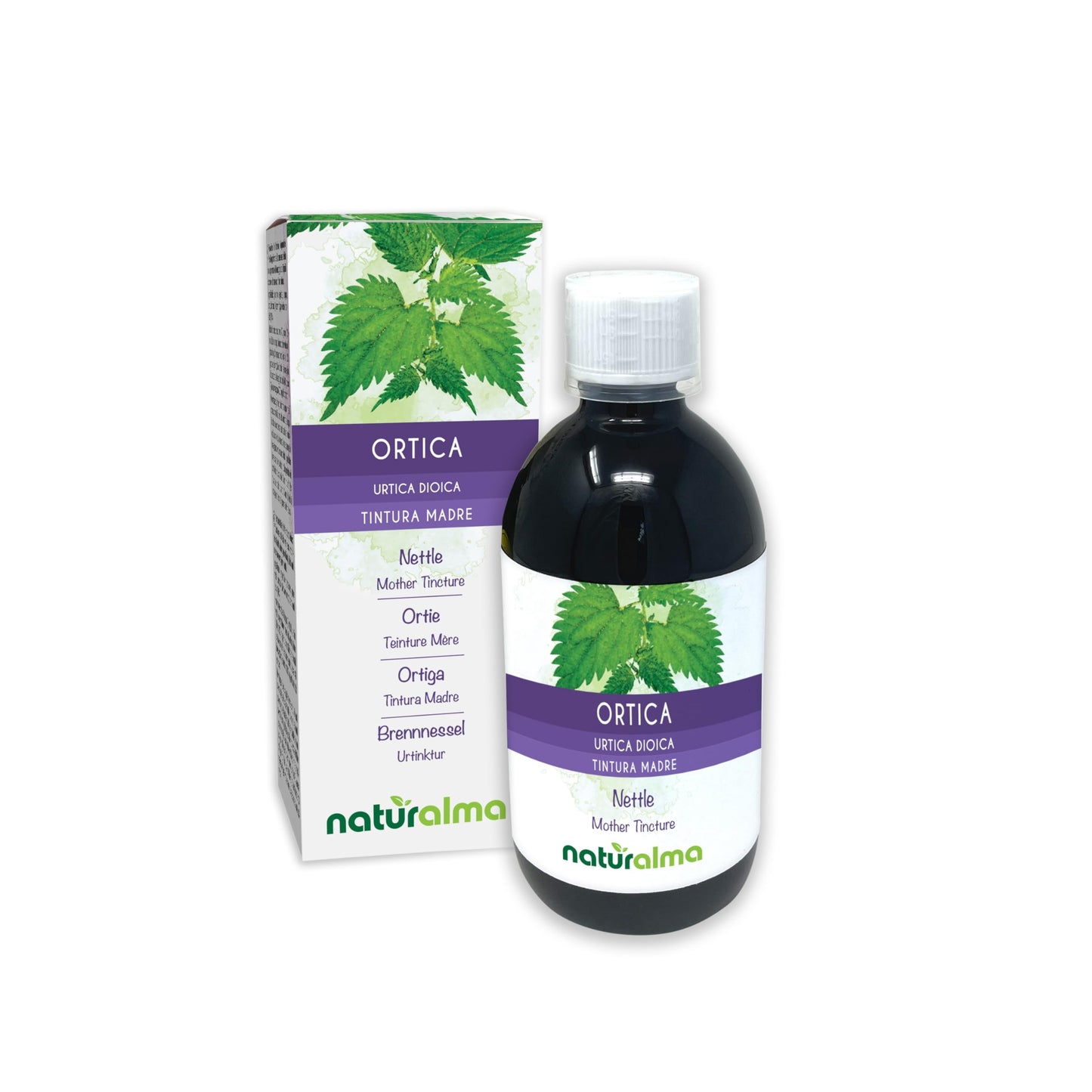 Nettle (Urtica dioica) Leaves and Roots Alcohol-Free Mother Tincture Naturalma - Liquid Extract Drops 500 ml - Food Supplement - Vegan