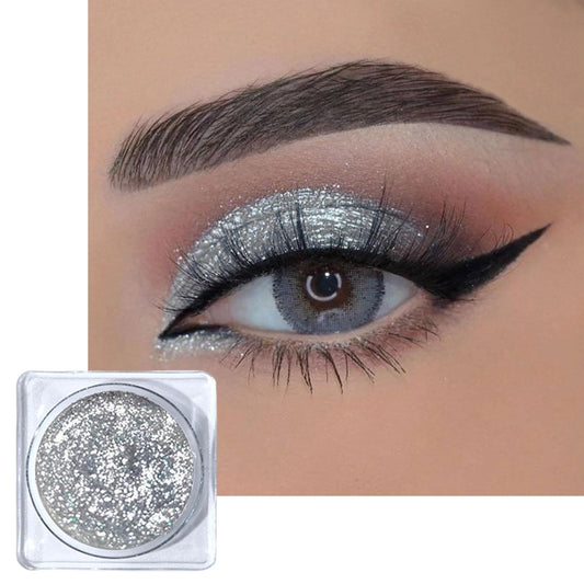 Silvery Glitter Eyeshadow Shimmer Cream Eye Shadow, Soft Smooth Shiny Shimmering Liquid Eyeshadow For Women Makeup, Metallic Single Eye Shadow Cool Make-Up Palettes (5g)