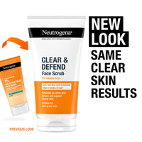 Neutrogena Clear & Defend Facial Scrub (1x 150ml), Oil-Free Face Scrub Suitable for Oily and Spot-Prone Skin, Facial Exfoliator with 2% Salicylic Acid Clinically Proven to Defend Against Breakouts