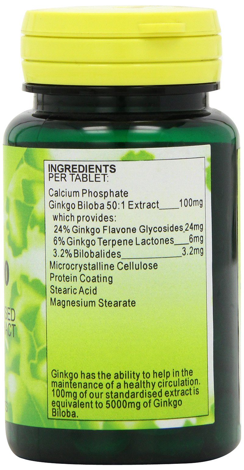 Health Plus Ginkgo 100 Memory Plant Supplement - 60 Tablets