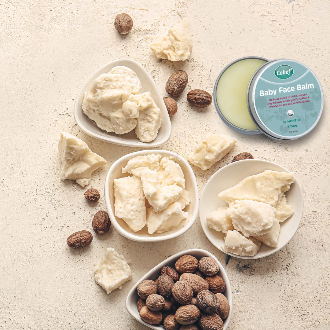 Colief Baby Face Balm | 100% Natural Oils & Butters for Infants | Gently Moisturise Baby's Dry & Sensitive Skin | Contains Shea Butter, Chamomile, Rosehip Oil, Coconut Oil | for Babies 3+ Months 50g