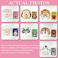 Kids Face Masks, Personalised Face Masks, Animal Face Mask For Kids, Sheet Face Masks Set, Spa Party Facial Mask Skincare Set, Kids Skincare，Kids Pamper Sets For Girls (7Pcs)