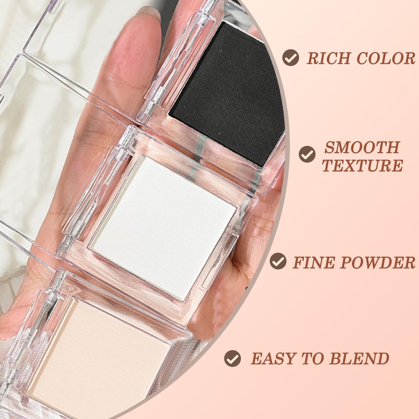 ZoeyShine Snowlight White Matte Single Eyeshadow, Waterproof and Long-Lasting