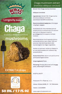 Royal Brand Chaga Extract Drops 50 ml / Chaga Mushroom / Better Than Chaga Mushroom Capsules / Liquid Extract Drops / 1.7 FL OZ