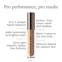Studio 10 Liquid Foil I-Radiance Eyeshadow - Shimmer Liquid Eyeshadow with Moisture Boosting and Long-Wearing Formula - Metallic Eyeshadow Liquid in Shade Sable