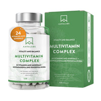 Multivitamin Complex with 24 Vitamins and Minerals + Ashwagandha and Rhodiola Rosea - Multivitamin Tablets for Women and Men - with Vitamin C & Vitamin D - Multivitamins and Minerals - 120 Capsules