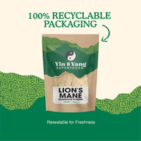 Yin & Yang Superfoods Organic Lion's Mane Powder 100g | Full-Spectrum Extract | Focus