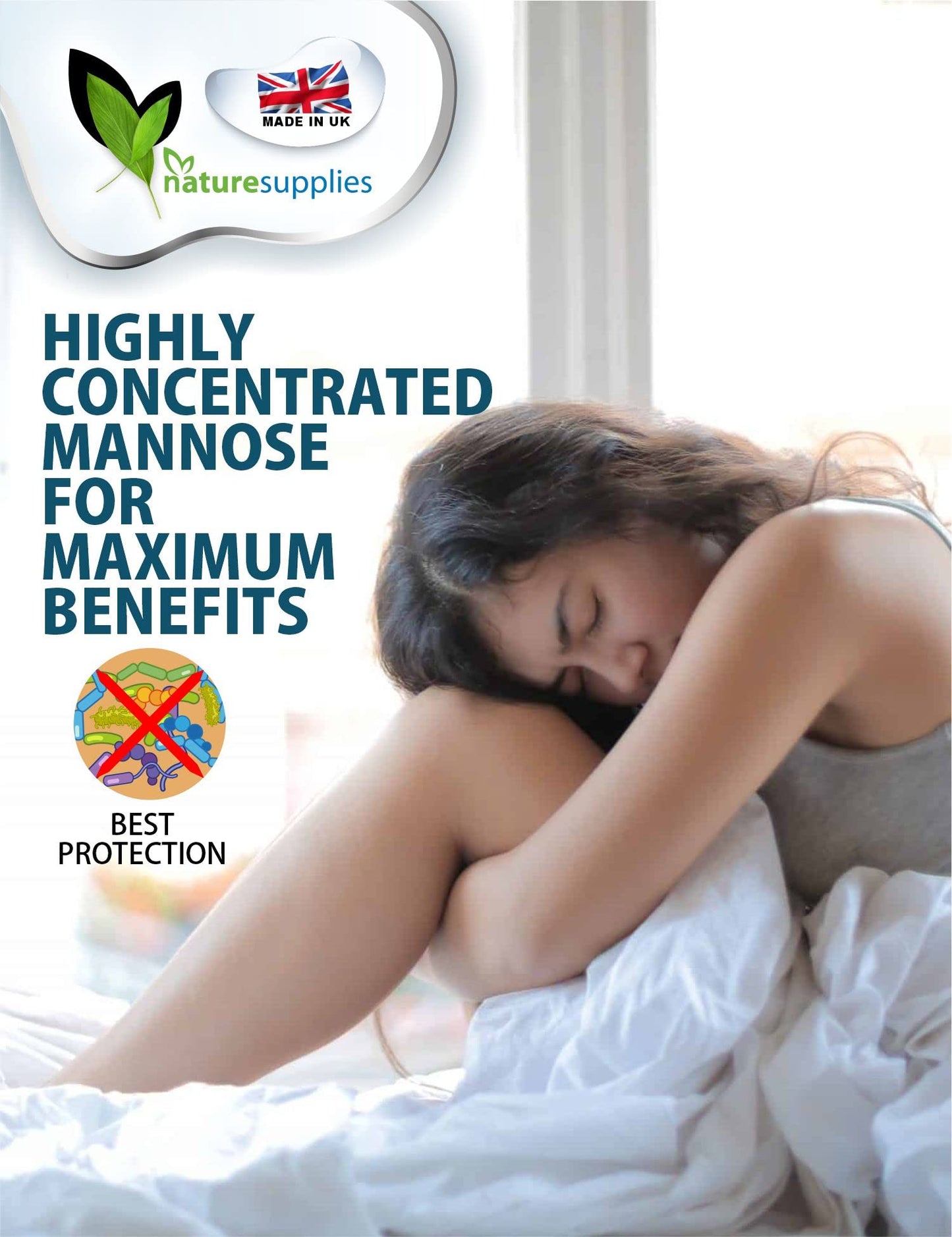 naturesupplies D-mannose Powder 150g - GMO Free - Vegan Friendly - Highly Concentrated Mannose, Pure Ingredients, No Chemicals in Our Supplements from Naturesupplies