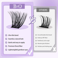 B&Qaugen B&Q Lash Clusters B05, Clusters Lashes 156PCS Individual Lashes DIY at Home