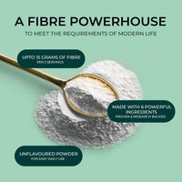 Inspiriko 15g Soluble Fibre Supplement - 50% NHS Daily Intake (2 Servings). 6-in-1 Fiber Supplement Powder with Inulin Prebiotic Fibre Powder, FOS, Acacia & Probiotics. Tasteless, Dissolves Easy, 30 Servings