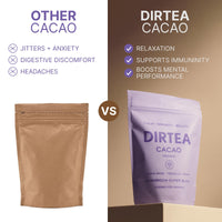 DIRTEA Cacao with Organic Lion's Mane - 100% Organic Cacao with MCT & Moringa, Reishi & Tremella - 2,500mg per Serving - Vegan & Non GMO - 180g - 30 Servings