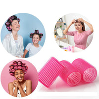 LIDOUK Hair Rollers Self Holding Rollers Gripping Sticky Rollers Self Grip Salon Hairdressing Curlers DIY Curling Tool（10 Packs）pink