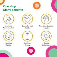 OQO Diso Vitamin B12 (1500mcg) Energy Supplement, Tin of 30 Oral Dissolvable Strips, Fast Absorption, Help Reduce Fatigue & Tiredness, Vegan, Sugar-Free - Orange Mint Flavour