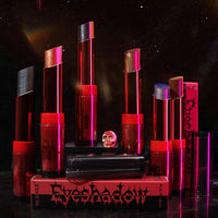 QUIWEN Black Eyeshadow Stick, 2 Colours Black Silver Shimmer Cream Eyeshadow Stick, Black & Silver Shimmer Eyeshadow Lipstick 2 IN 1, Long Lasting Highly Pigmented Shimmer Black Lipstick Eyeshadow Pencil