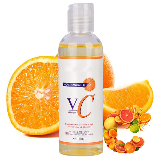 AurolaGlow Vitamin C Body Oil - Moisturizer for Face & Body, Massage Oil for Dry Skin, Anti-Wrinkle Formula, Easy Absorption - Natural Skin Care