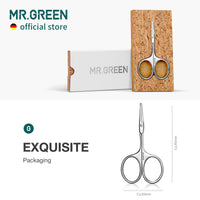 MR.GREEN Facial Hair Scissors Rounded Nose Hair Scissors Stainless Steel Mustache Beard Eyebrows Eyelashes Trimming Clippers (Mr-2002-UK)