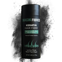 Magik Fibres Hair Fibres for Men and Women, Premium Keratin Hairline Powder for Thinning Hair, Adds Instant Volume for a Natural Look, Sweat Resistant, No Clumps, 27.5g Bottle (Medium Brown)