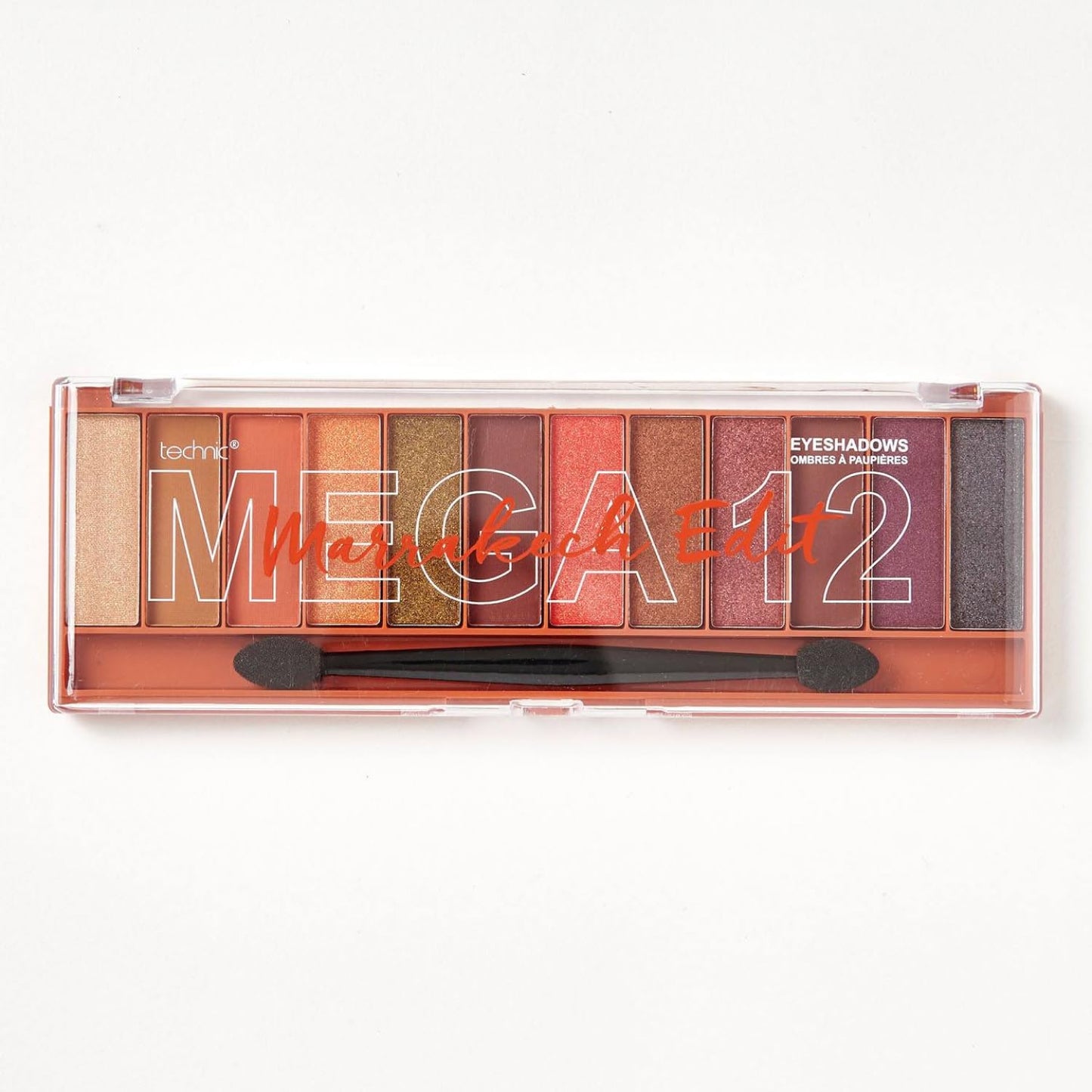 Technic Mega Eyeshadow Palette - 12 Pigmented, Long Lasting, Easy to Apply and Blendable Shades for the Perfect Day to Evening Looks - 18g (Marrakech)