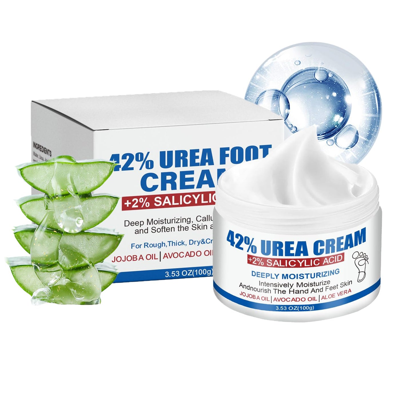 ISBEAUSOLS 42% Urea Foot Cream - Urea Cream - Foot Cream For Cracked Heels And Dry Skin - Cracked Heel Repair Cream - For Feet, Hands, Elbows, Nails & Knees - Moisturizing, Callus Remover and Soften