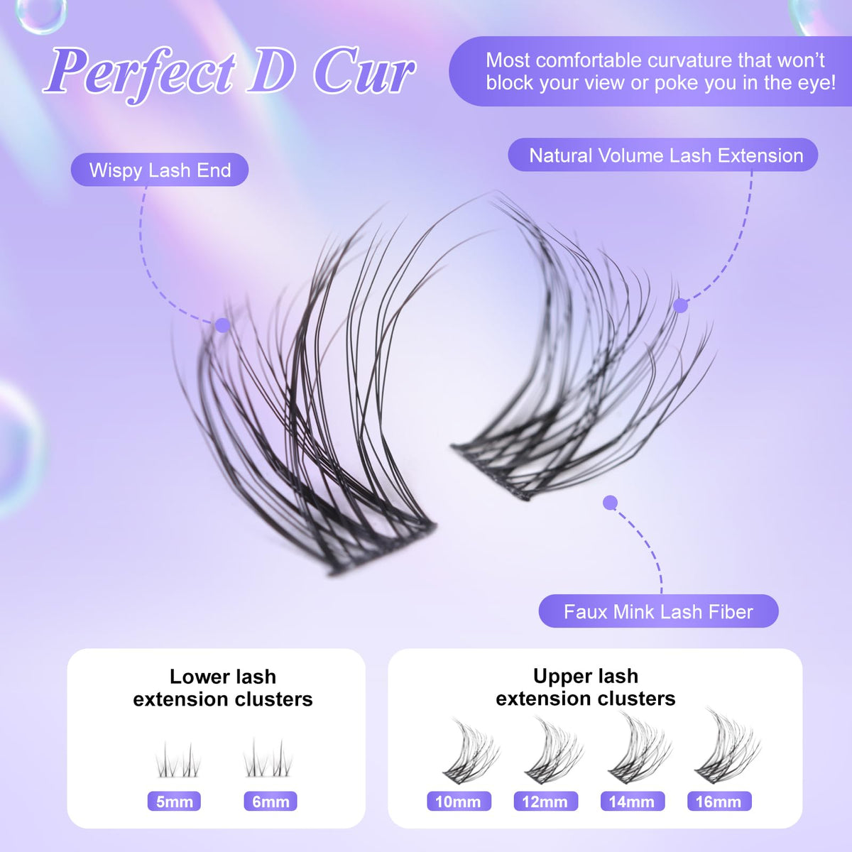 fenshine beauty Fenshine Cluster Lashes Individual Lashes Kit 3D WISPY LASH KIT 10-16mm Length DIY Eyelash Extension Individual Soft False Lashes for Personal Use at Home (4 in 1 3D WISPY LASH KIT, MIX 10-16mm)