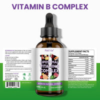 P!nkTribe Liposomal Vitamin B Complex Liquid Drops - 60ml, High Potency B Vitamin Supplement for Energy Support & Nervous System Health (Pack of 2)
