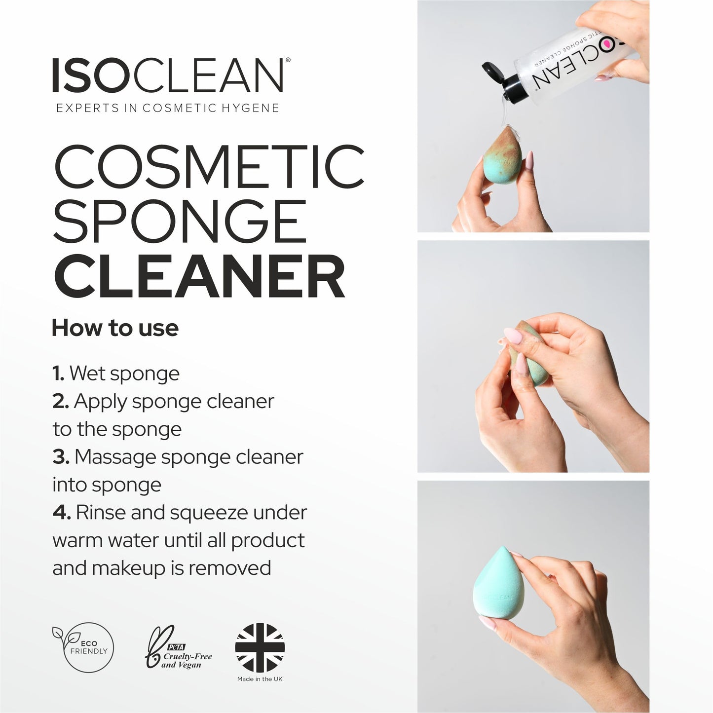 Isoclean ISOCLEAN Makeup Sponge Cleaner - 110ml - Vegan, Cruelty Free, Hygienic, Easy to Use & Long-Lasting, Professional Cosmetic Grade