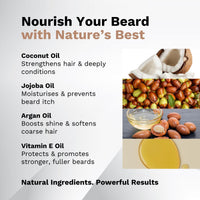 The Sardar Co THE SARDAR CO Coconut & Vanilla Beard Oil – Deep Hydration & Conditioning – Organic Argan & Jojoba for Growth, Softness & Nourishment – Lightweight, Non-Greasy Formula – 30ml