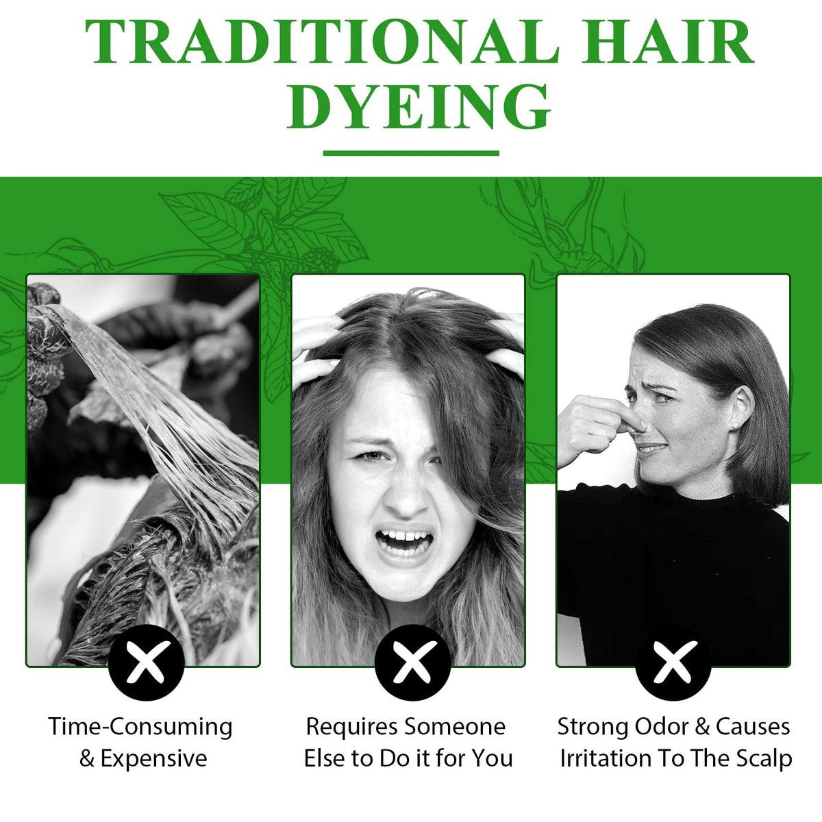 Generic 3-in-1 Herbal Hair Dye Shampoo, Herbal Hair Dye Shampoo Deeply Nourishing, Natural Brown Hair Color Solution for Women & Men