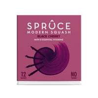 Spruce Natural Water Flavouring With Vitamins – Black Cherry – No Sugar – Made With Real Fruits – Perfect For Hydration – 12 Drinks – Just Add Water – Squash Cordial