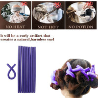 JEOPKO 10 Pcs Flexible Curling Rods, Flexi Rods for Hair, Twist Foam Hair Rollers Soft Foam No Heat Hair Rods Rollers Curlers for Women Girls Long and Short Hair (Purple)