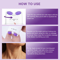 VRAIKO SADOER Gua Sha Neck Cream, Retinol Firming Cream for Neck & Jawline Lifting with Double Massage Rollers, Décolleté Moisturizer for Fine Lines, Elasticity and Hydration, 3.8 oz