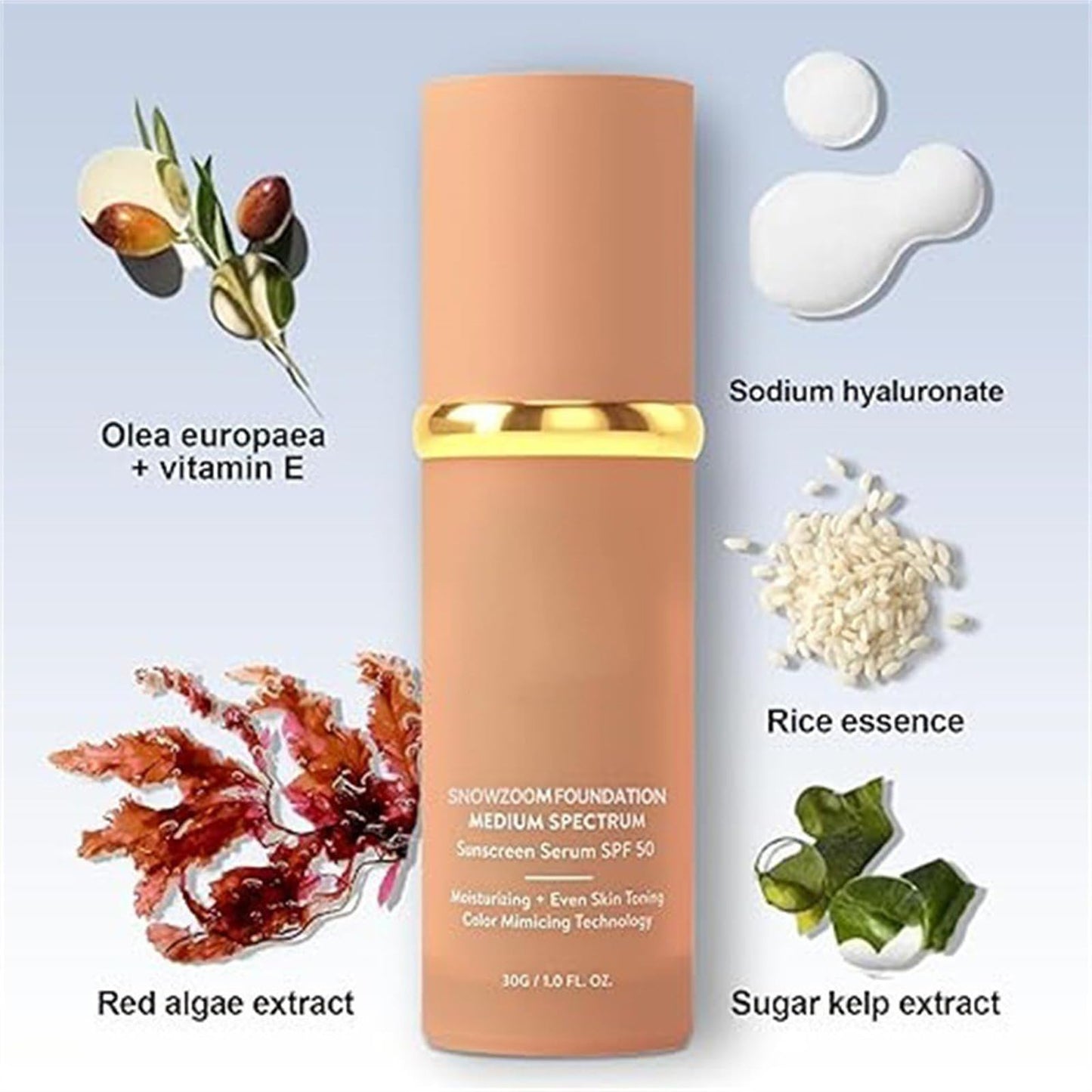 GCVSE 4-in-1 Colour Changing Foundation | Medium Spectrum Foundation for All Skin Types | 24H Hydration & Anti-Aging | Lightweight, Waterproof Coverage (40g)