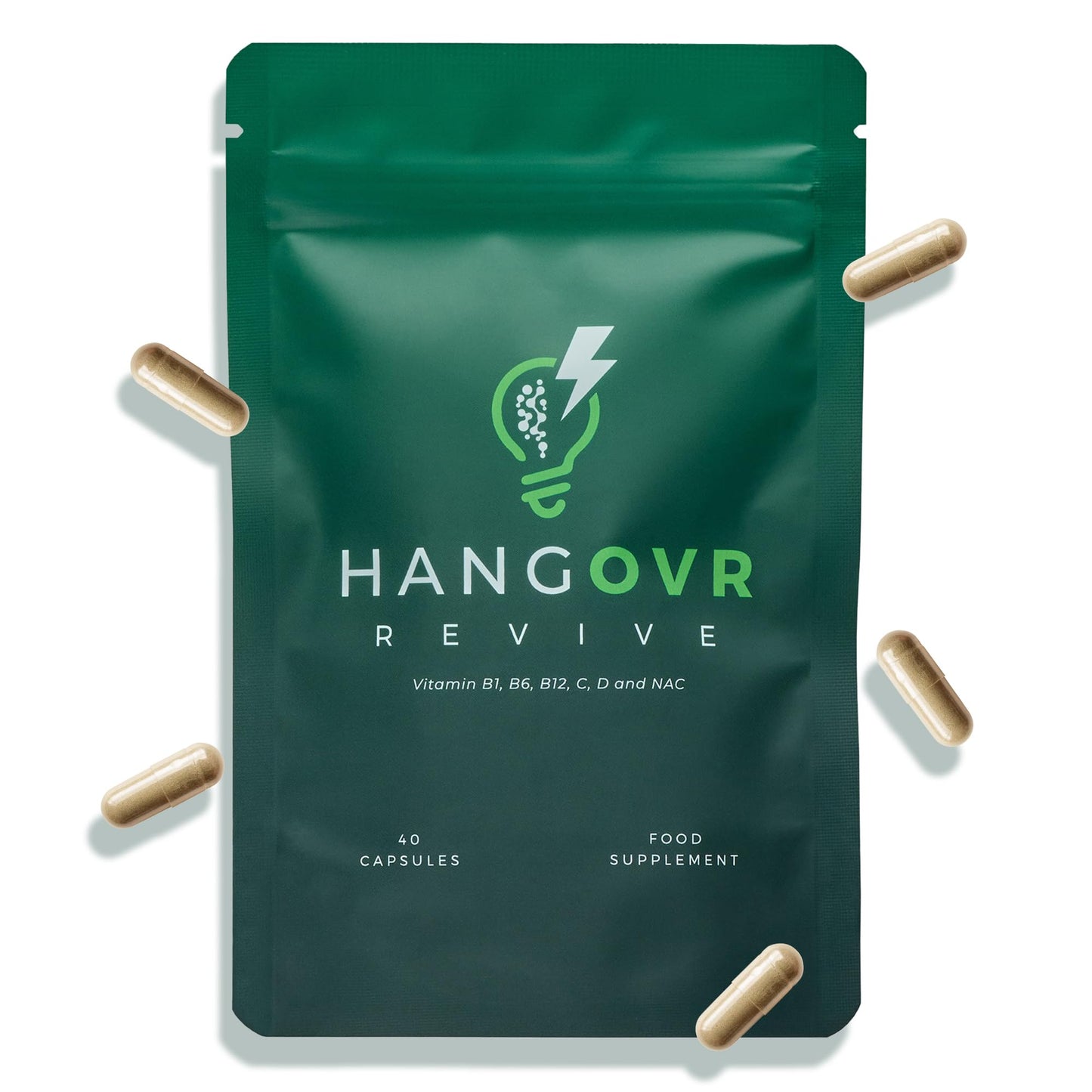 Hangovr Liver Detox Supplement, Formulated with NAC & Electrolytes Vitamins B1, B6, B12, Vitamin C, D3 & Magnesium, Food Supplement, 40 Vegan Capsules