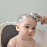 Shnuggle Super Soft Easy Hold Comfortable Baby Bath Brush - Shower Bathroom Toiletry Accessory - Taupe