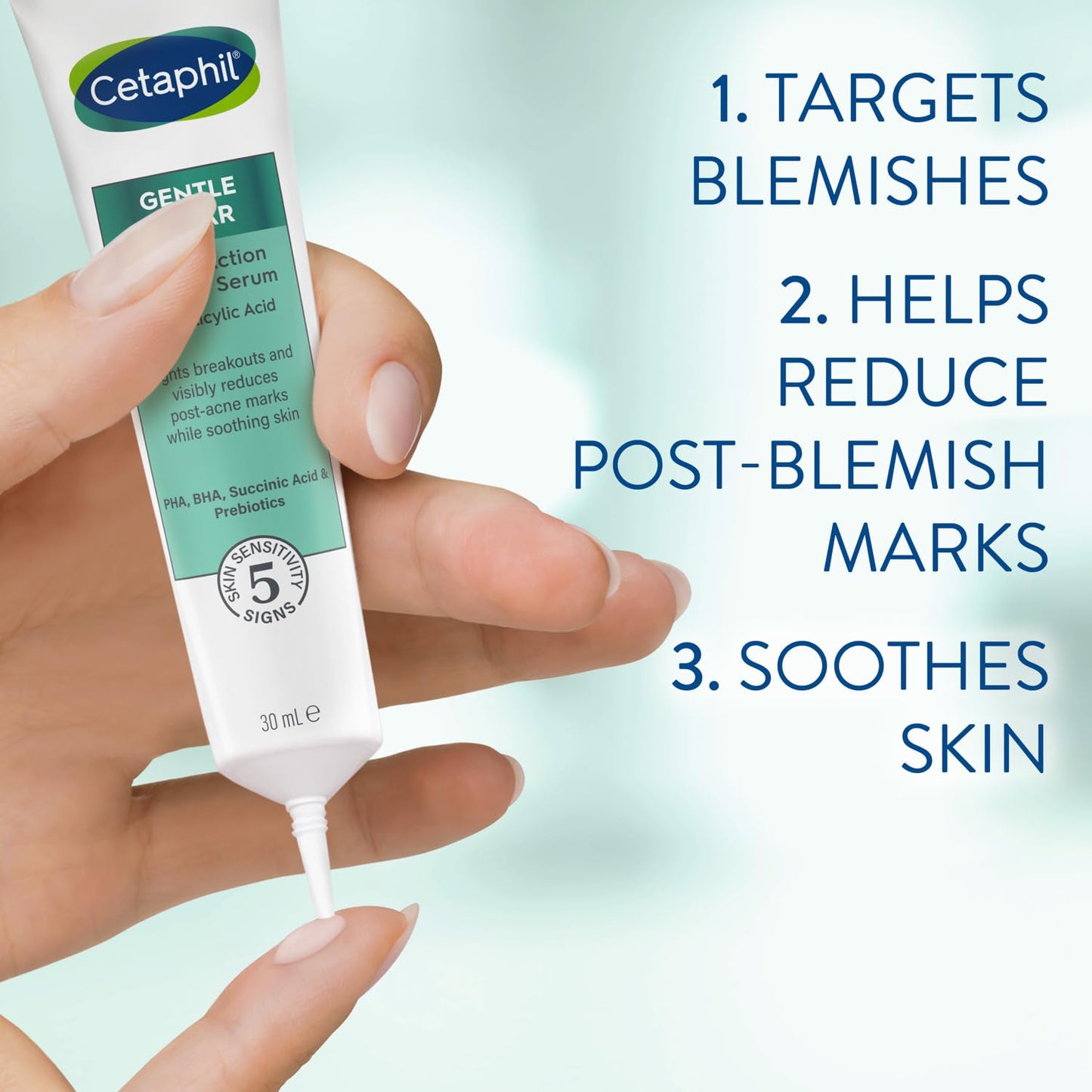 Cetaphil Gentle Clear Triple-Action Blemish Serum 30ml, with 0.5% Salicylic Acid and Niacinamide for Blemish-prone Sensitive Skin