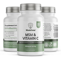 MSM & Vitamin C 600mg – Joint Support & Collagen Booster – 120 Vegan Capsules – UK Made – Vitadefence