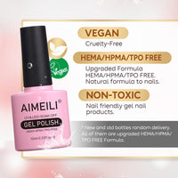 AIMEILI Gel Nail Polish Set Soak Off UV LED Gel Polish Multicolour/Mix Colour/Combo Colour Of 6pcs X 10ml - Gift Kit 31